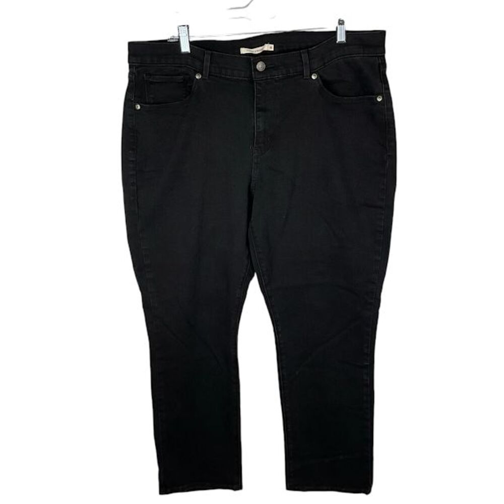 Levi's Classic Straight Jeans Womens Black Denim 38 X 28 Casual Comfort Stretch